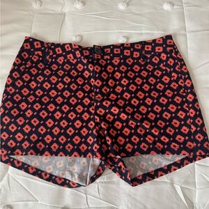 BeBop Navy and Orange Patterned Shorts